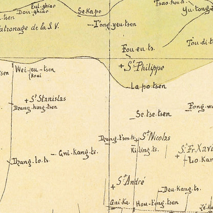 Vintage Shanghai China Map, 1889