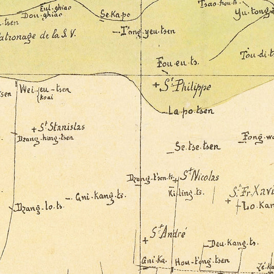 Vintage Shanghai China Map, 1889