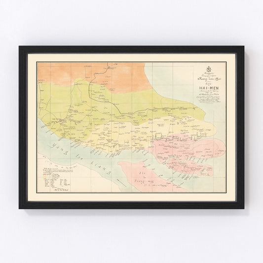 Vintage 1889 map of Shanghai China during the treaty-port era, restored cartographic print