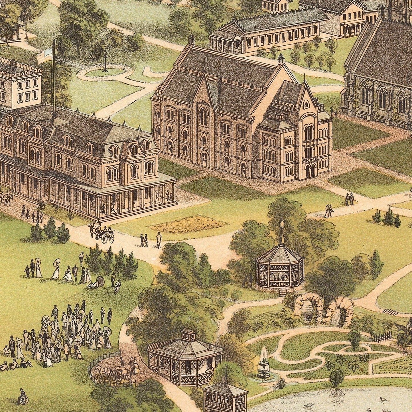 Vintage National Soldiers Home Map, 1878