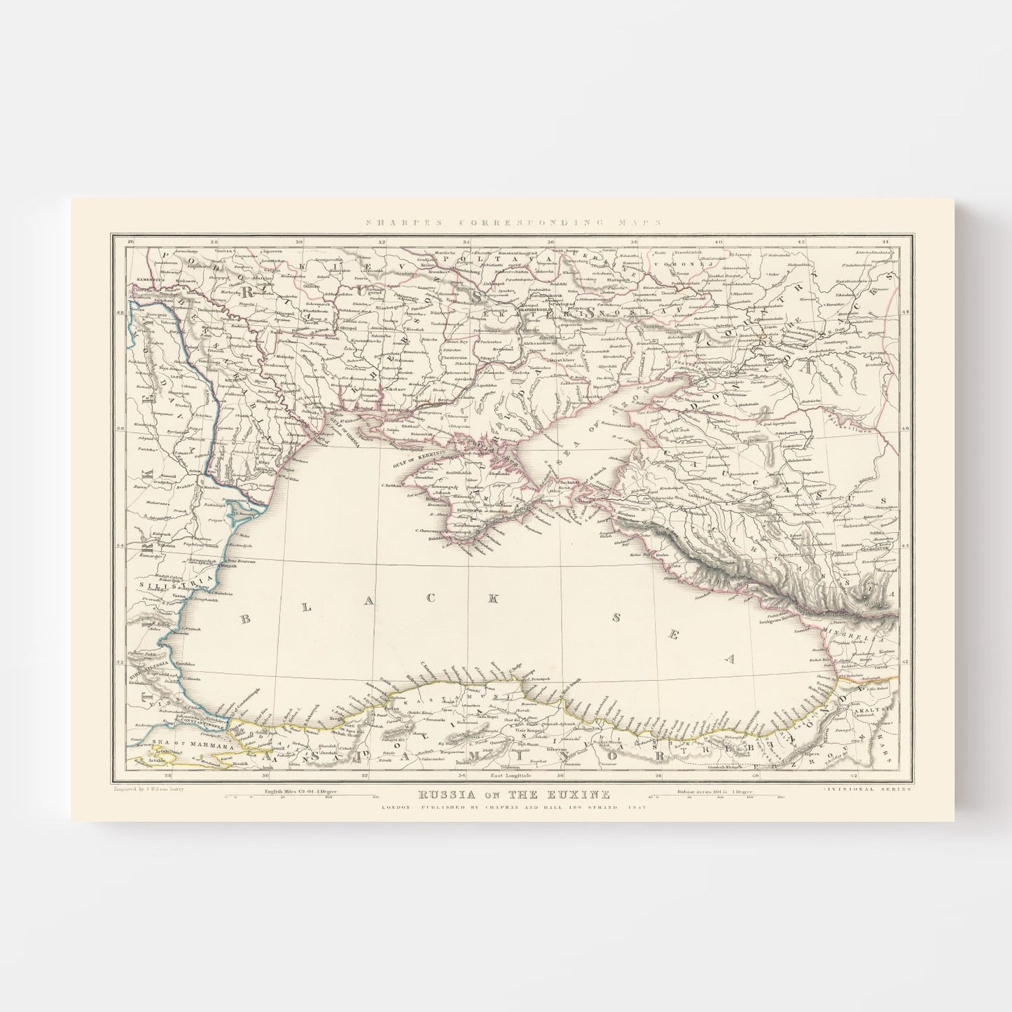 Vintage Map of the Black Sea, 1847
