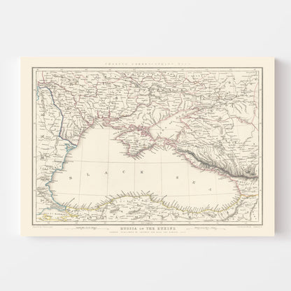 Vintage Map of the Black Sea, 1847