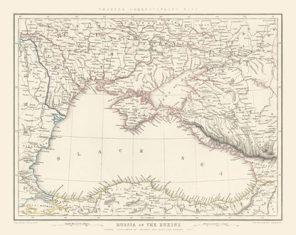 Vintage Map of the Black Sea, 1847