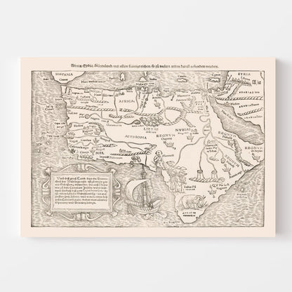 Vintage Map of Africa, 1574