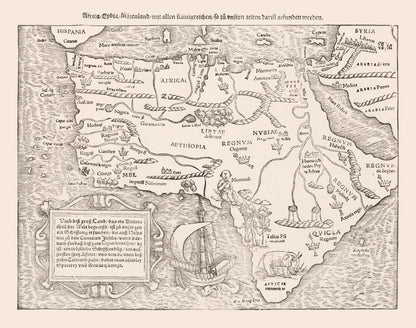 Vintage Map of Africa, 1574