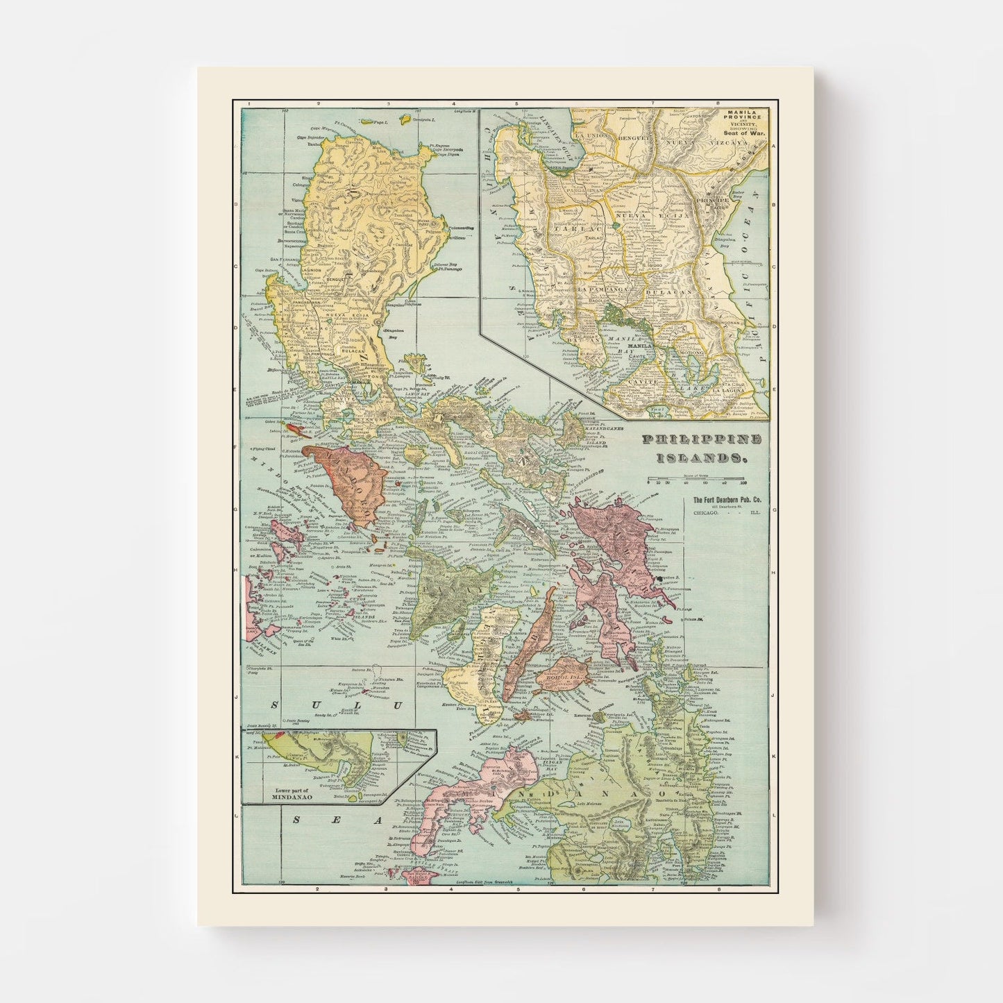 Vintage Map of the Philippines, 1899