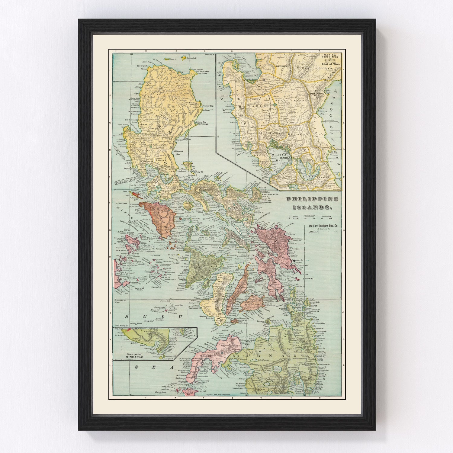 vintage map of the Philippines, 1899