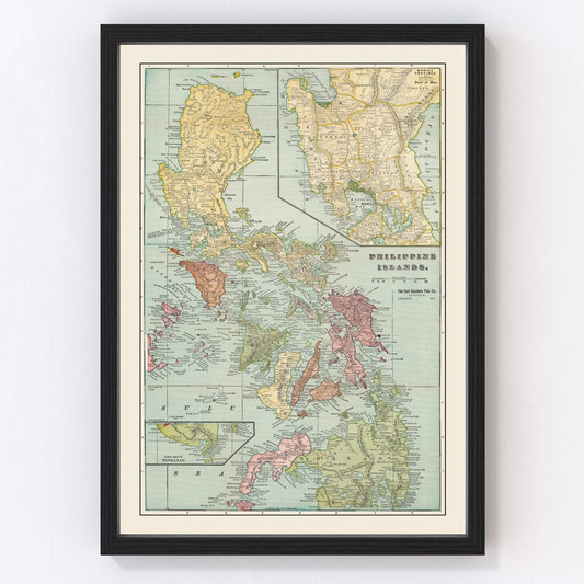 vintage map of the Philippines, 1899