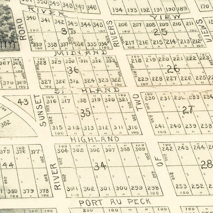 Vintage Map of Port au Peck, New Jersey, 1894