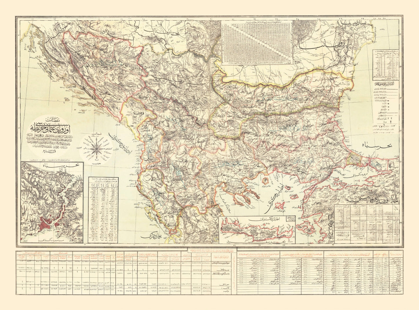 Vintage Map of the Balkans, 1906