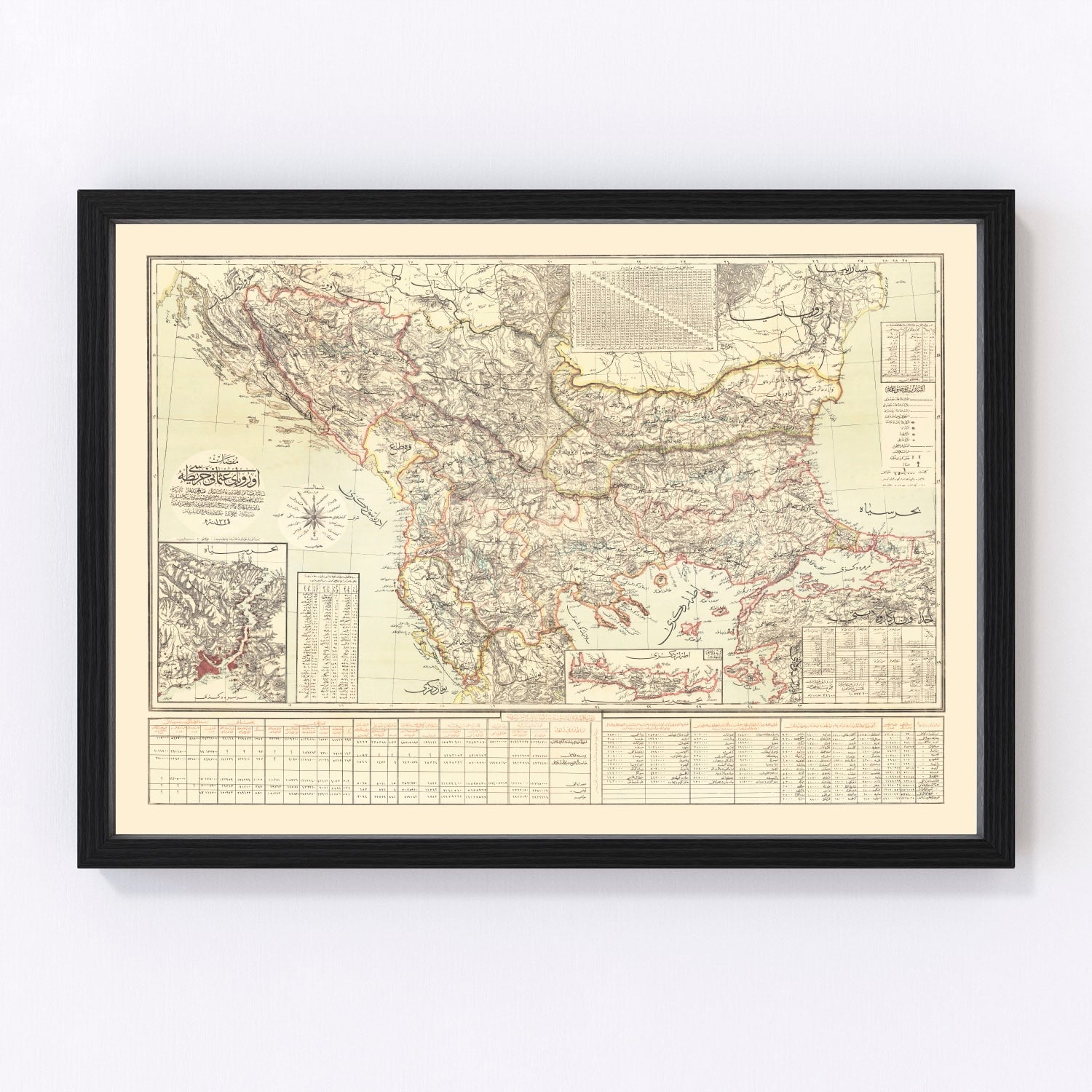 Vintage map of the Balkans, 1906 - restored pre-WWI southeastern Europe cartography