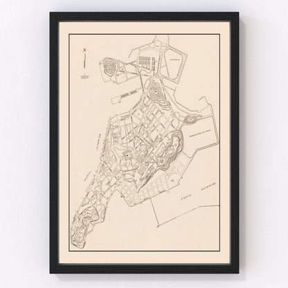 Vintage map of Macao, 1943