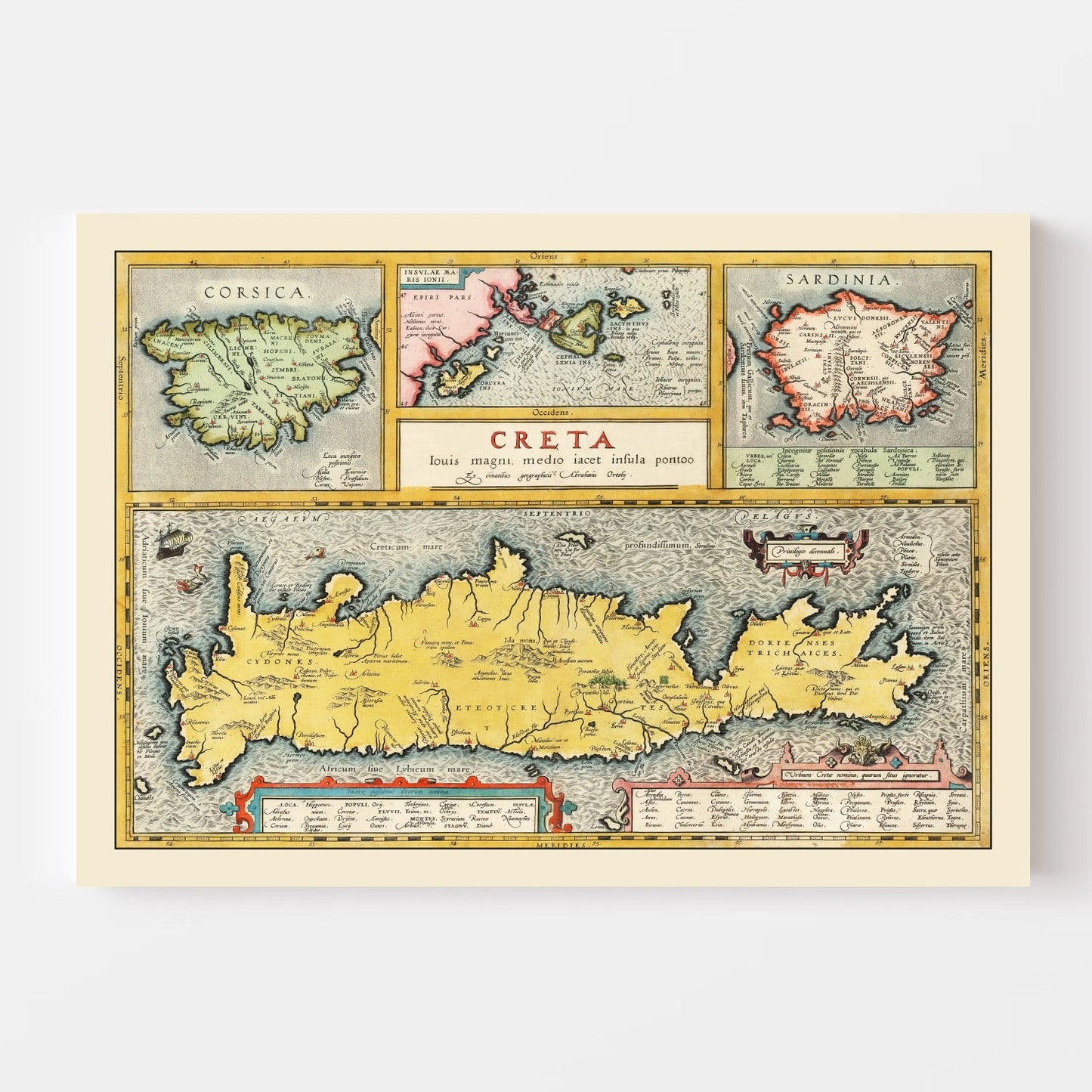 Vintage Map of Crete and Greek Islands, 1603