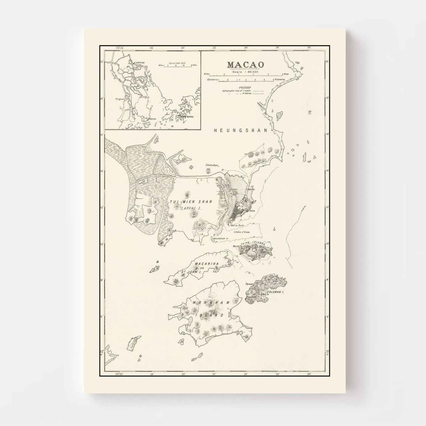 Vintage Macao Map, 1918