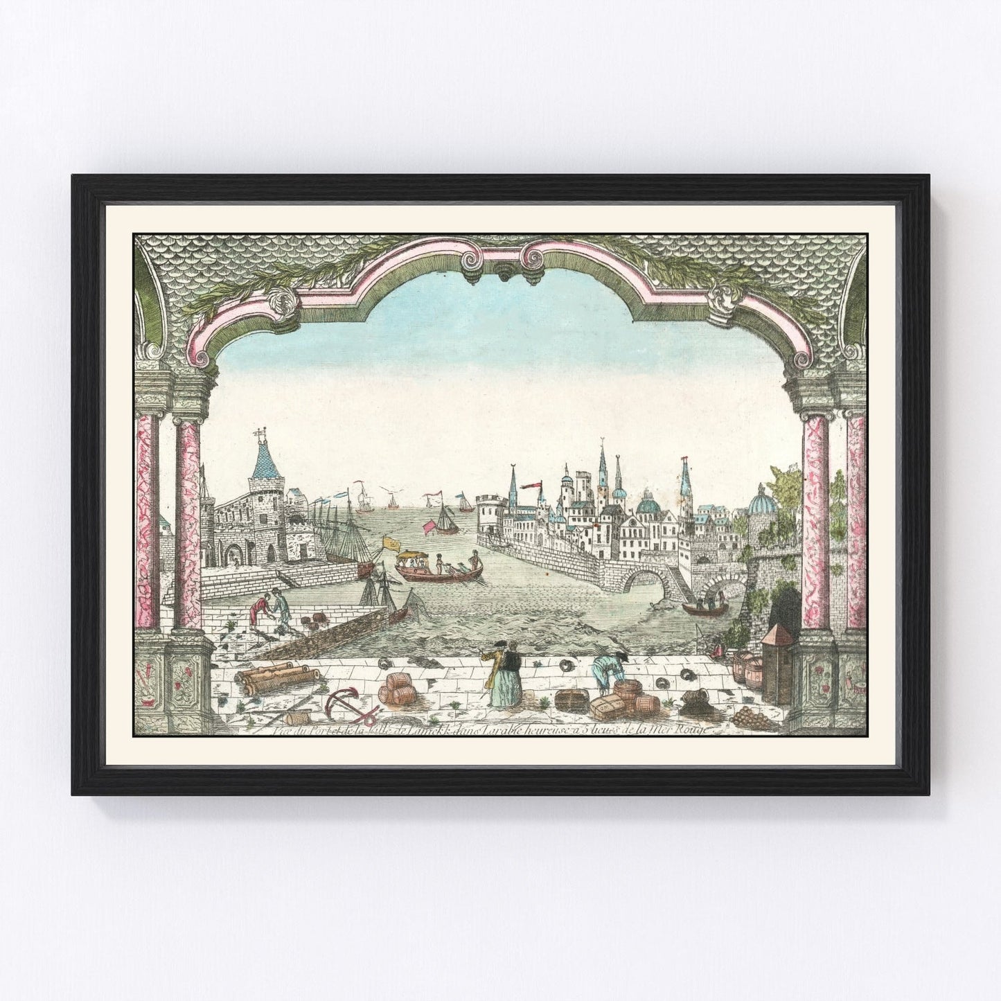 Vintage map of Jeddah, Saudi Arabia, 1750