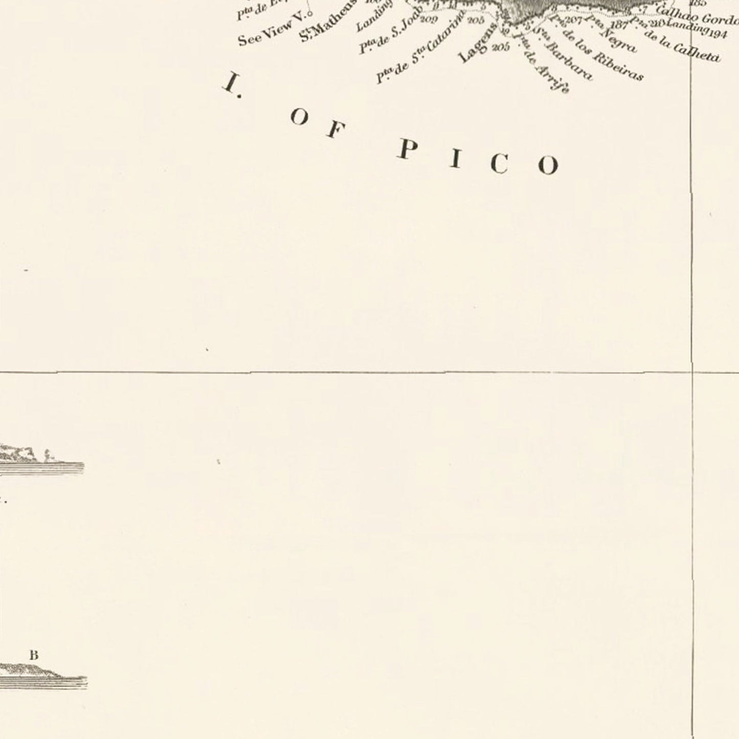 Vintage Map of the Azores, 1859