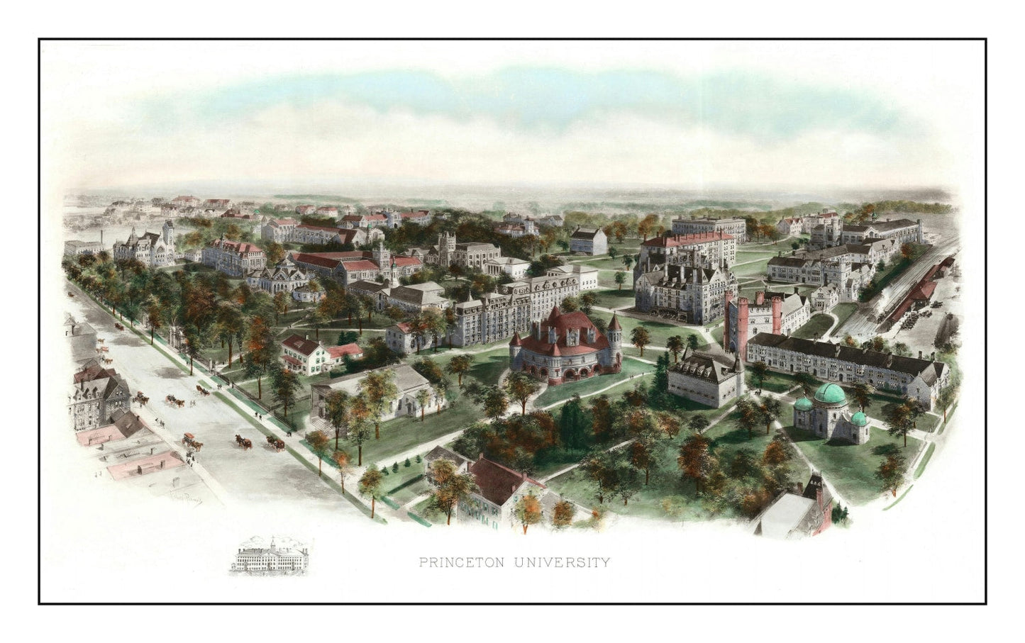 Vintage Map of Princeton University, New Jersey, 1906