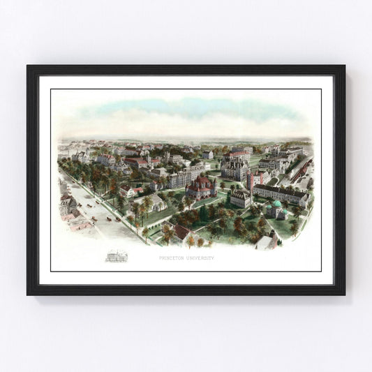 vintage map of Princeton University, New Jersey, 1906, Ivy League campus