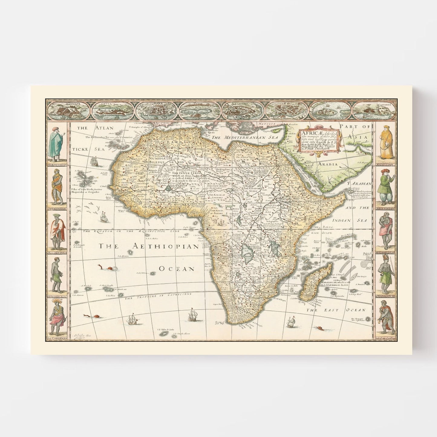 Vintage Map of Africa, 1626