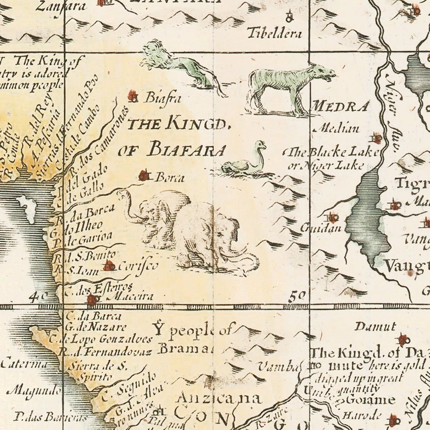 Vintage Map of Africa, 1626