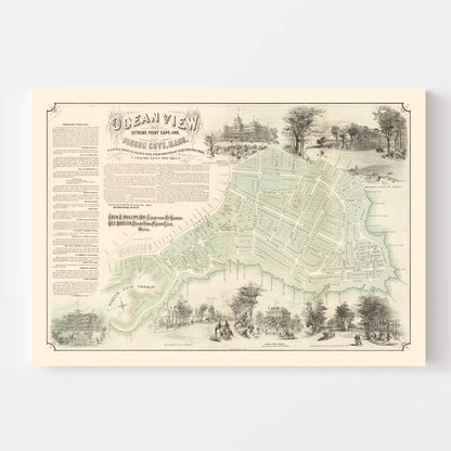 Vintage Map of Pigeon Cove and Cape Ann, Massachusetts, 1870