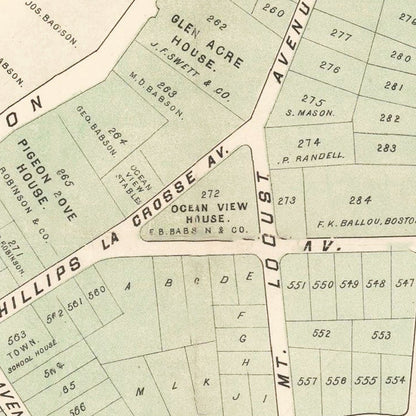 Vintage Map of Pigeon Cove and Cape Ann, Massachusetts, 1870