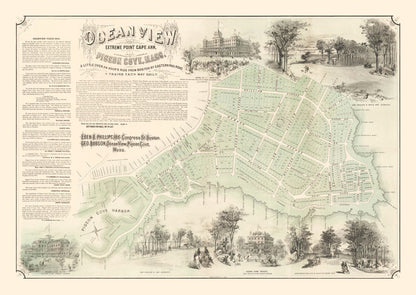 Vintage Map of Pigeon Cove and Cape Ann, Massachusetts, 1870