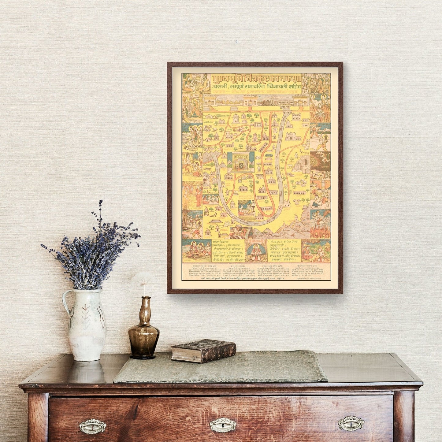 Vintage Map of Chitrakoot, India, 1970