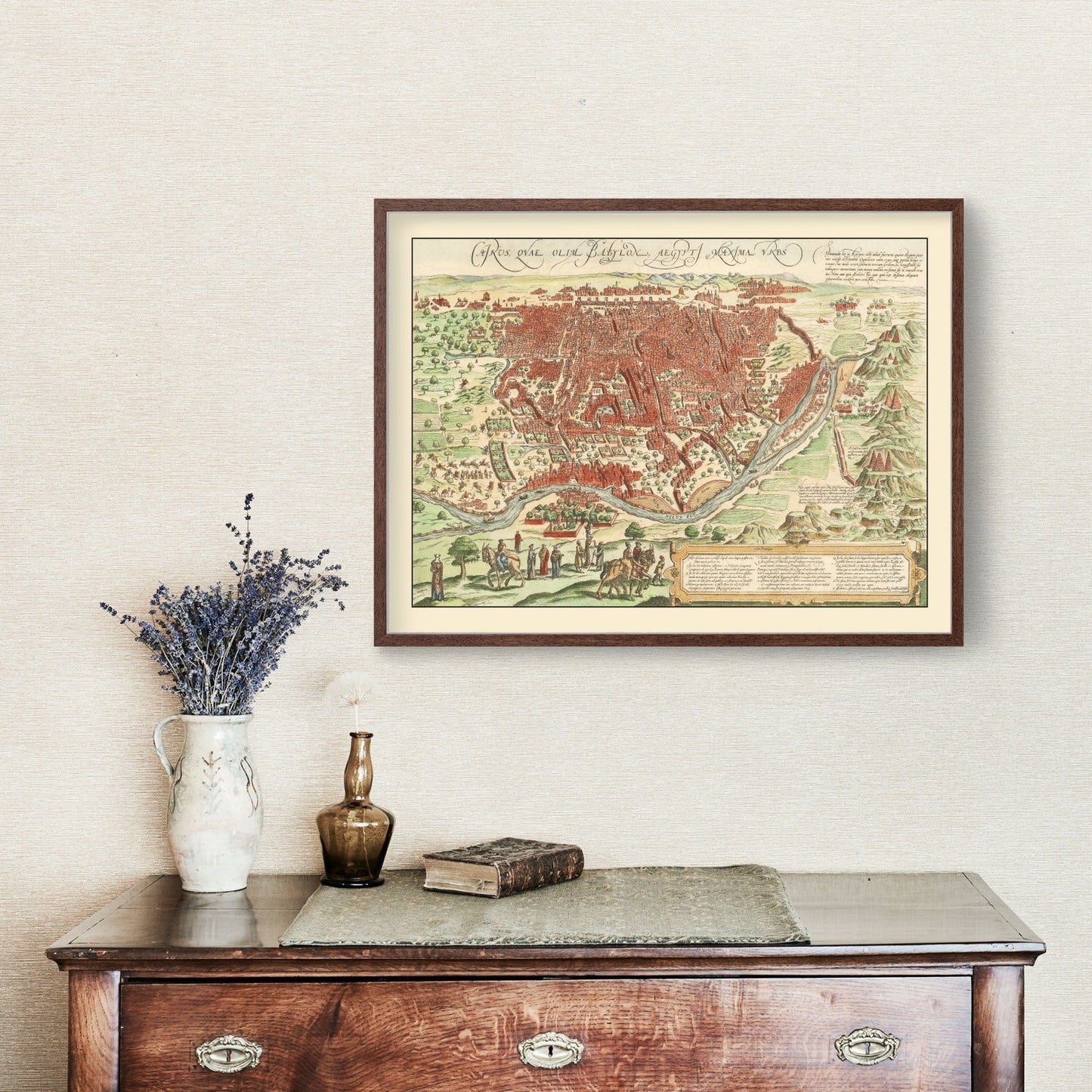 Vintage Map of Cairo, Egypt, 1572 Wall Art