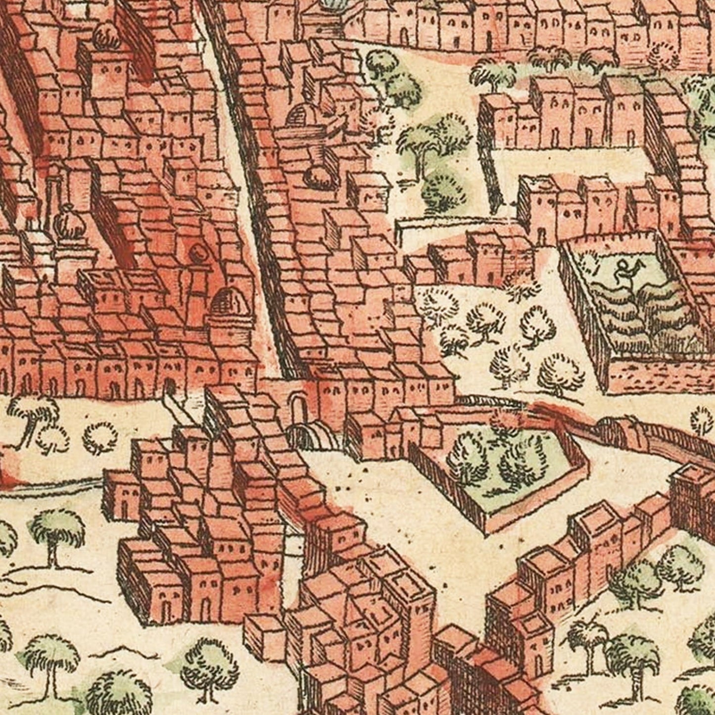 Vintage Map of Cairo, Egypt, 1572 Wall Art