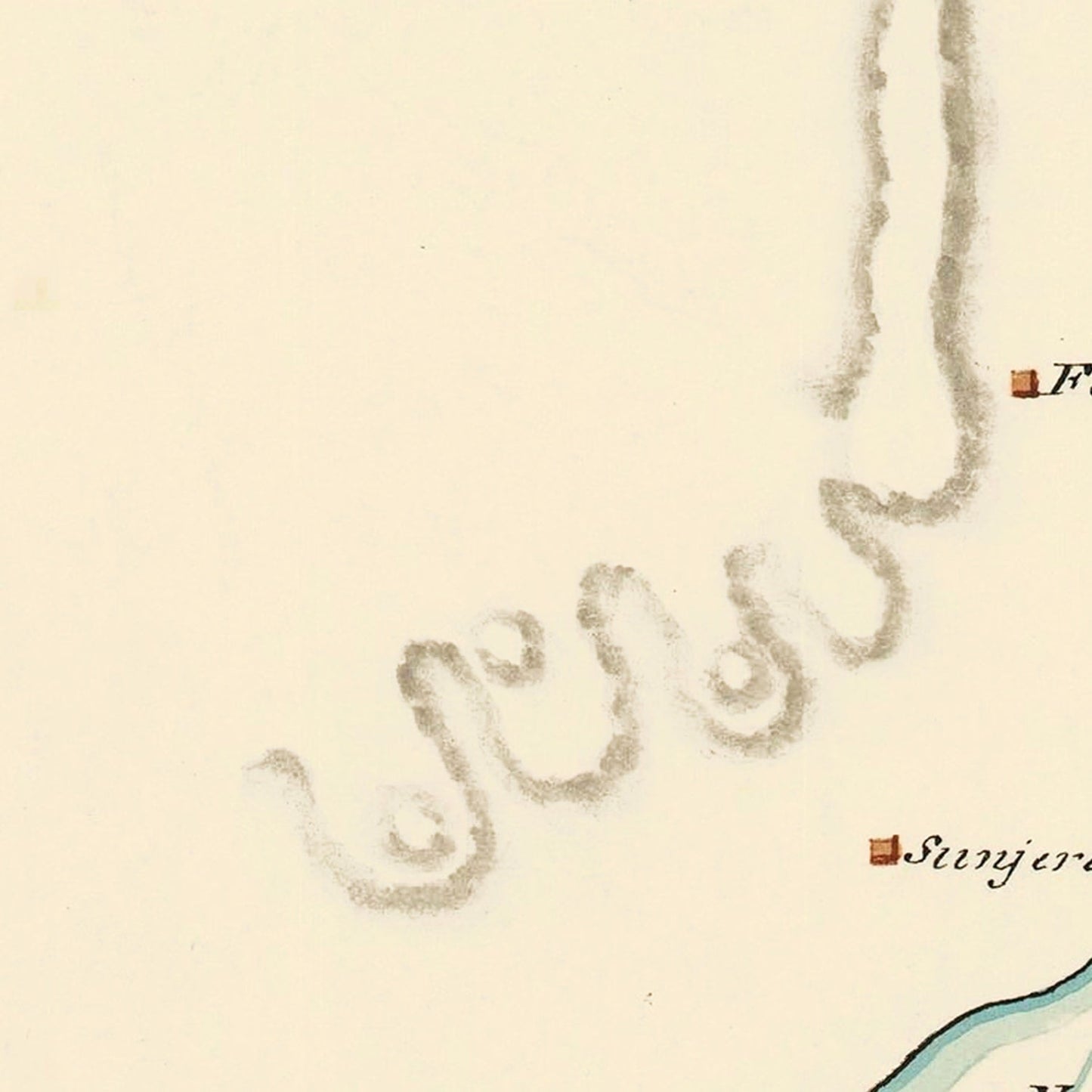 Vintage Map of Kandahar, Afghanistan, 1840