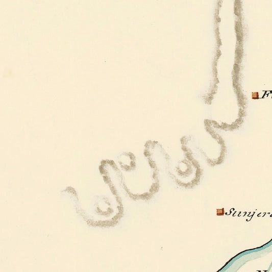 Vintage Map of Kandahar, Afghanistan, 1840