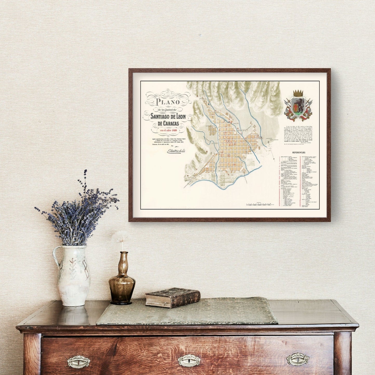Vintage Map of Caracas, Venezuela, 1810