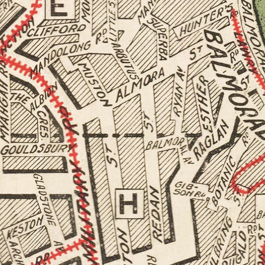 Vintage Map of Sydney, Australia, 1925