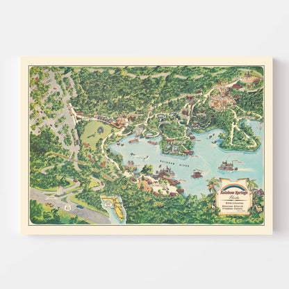 Vintage Rainbow Springs, Florida Map, 1967