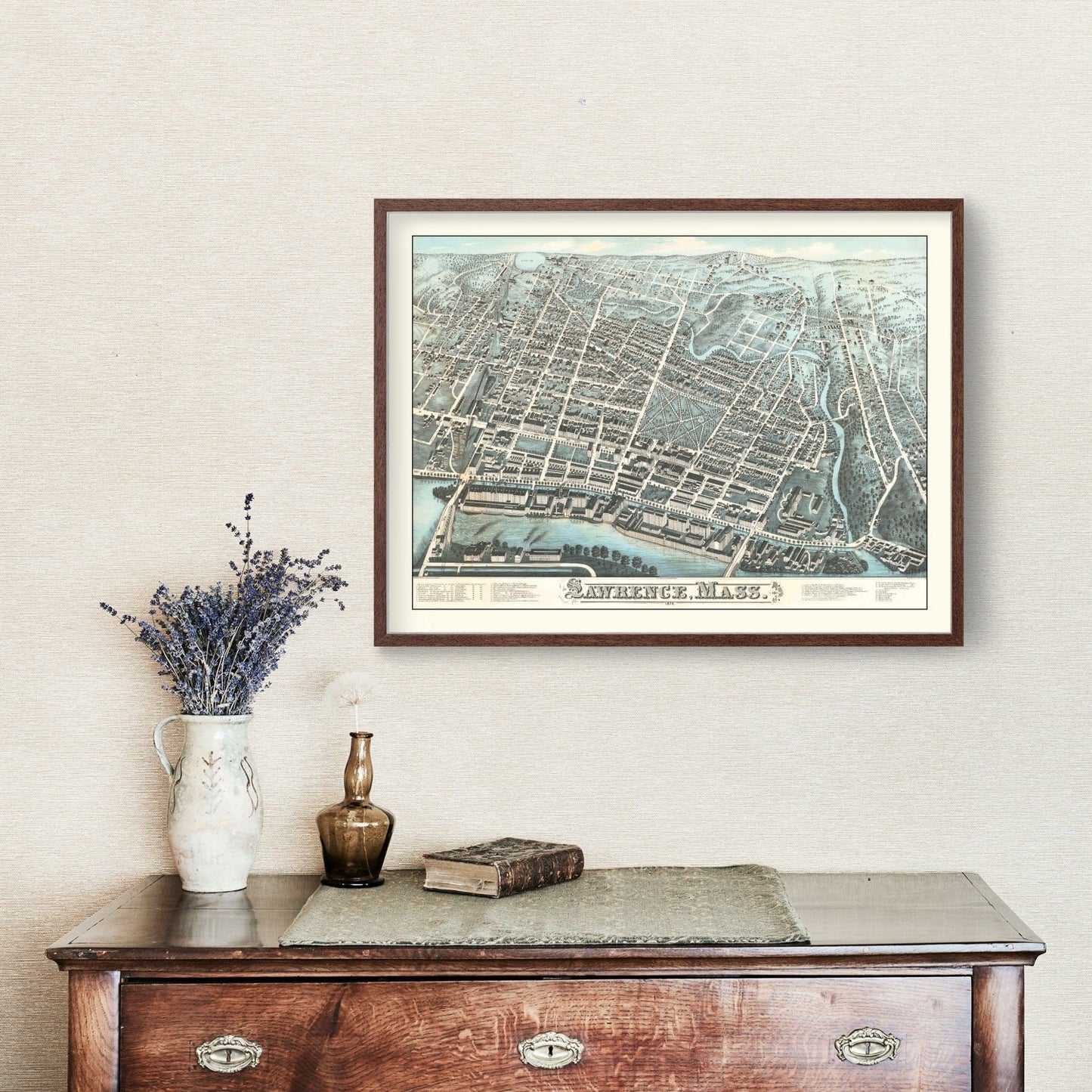 Vintage Map of Lawrence, Massachusetts, 1878