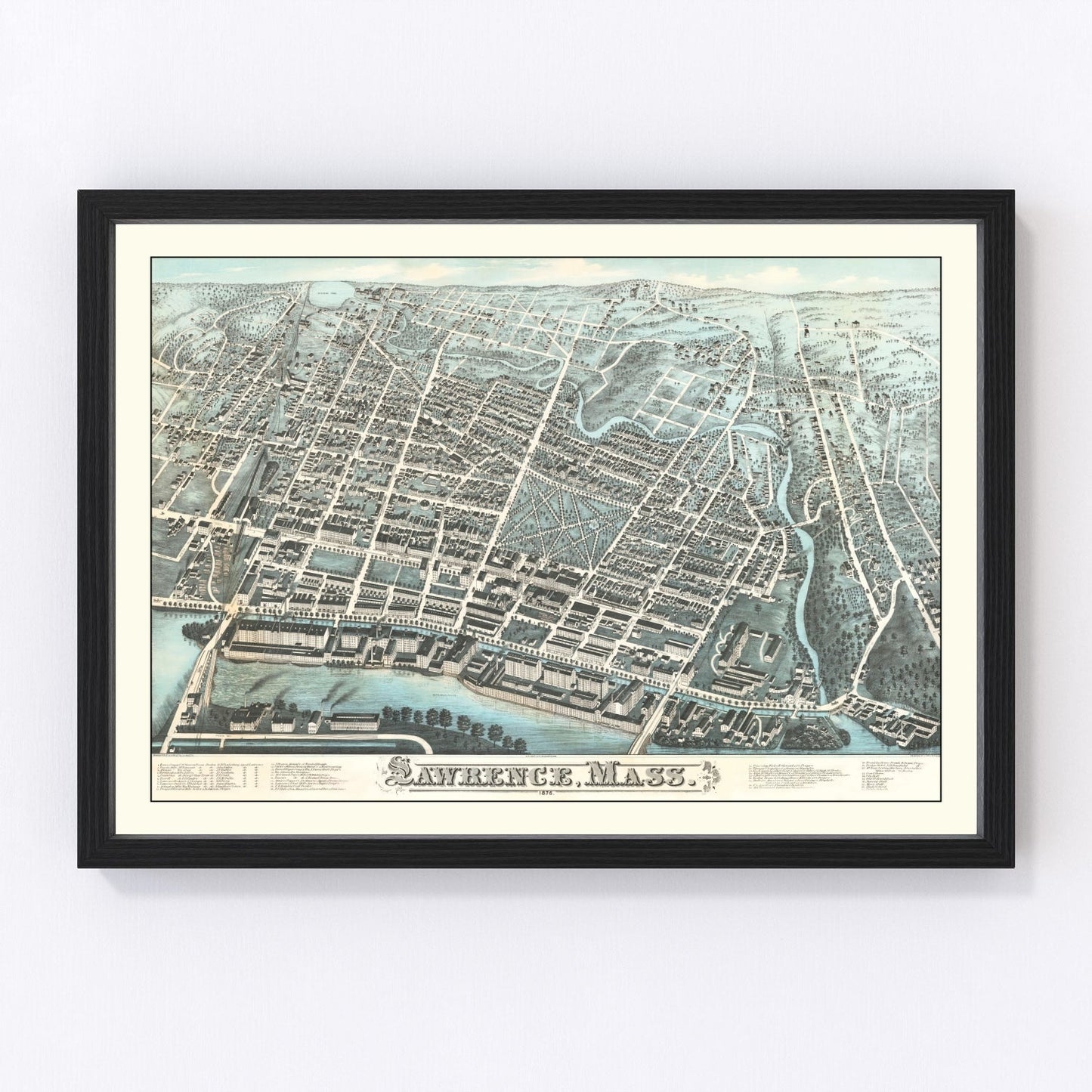 Vintage map of Lawrence, Massachusetts, 1878