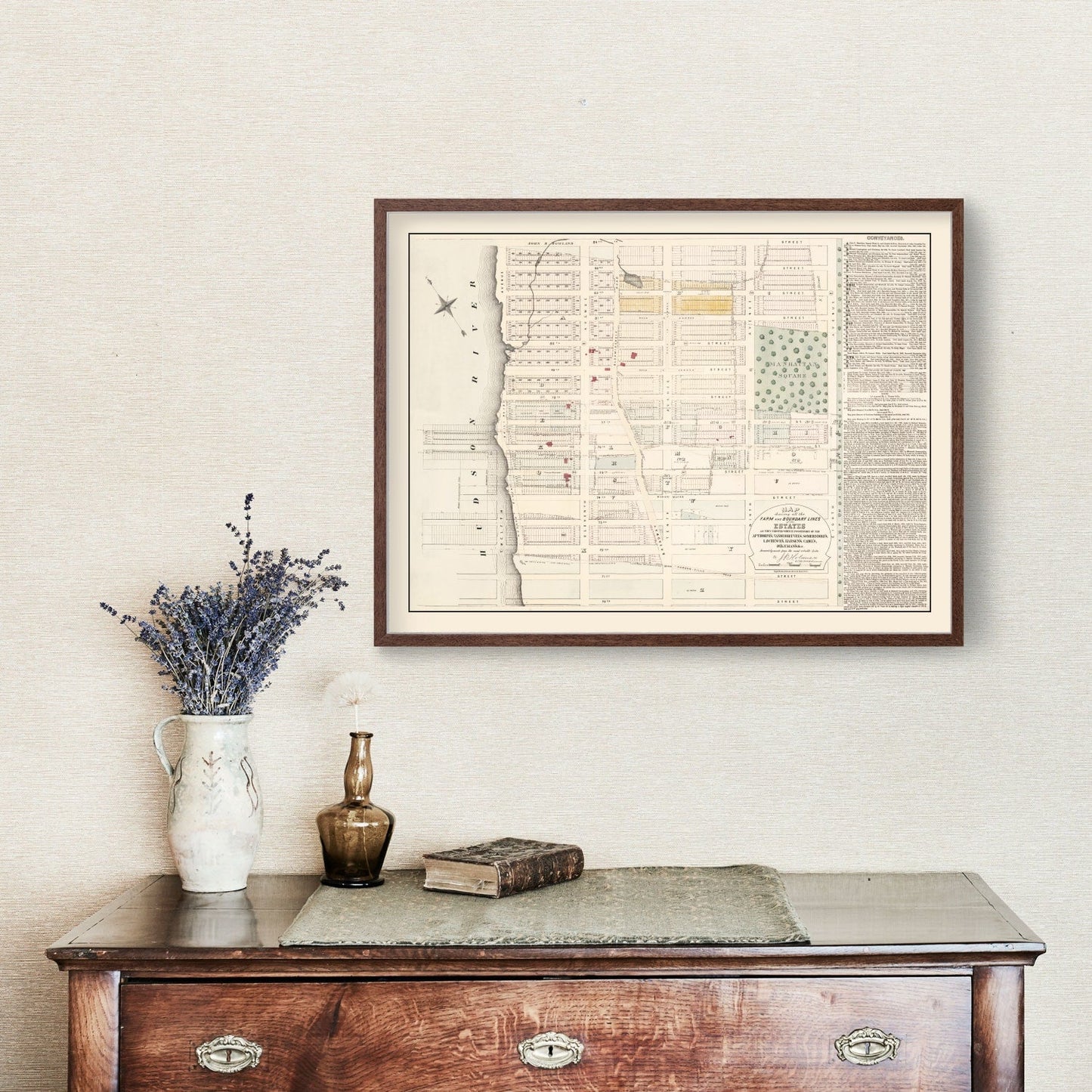 Vintage Upper West Side Manhattan New York Map, 1874