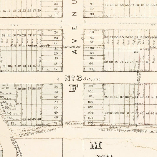 Vintage Upper West Side Manhattan New York Map, 1874