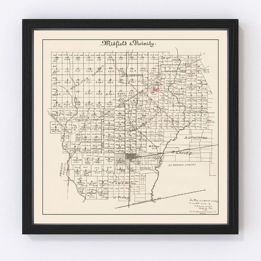 vintage map of Midfield, Texas, 1912