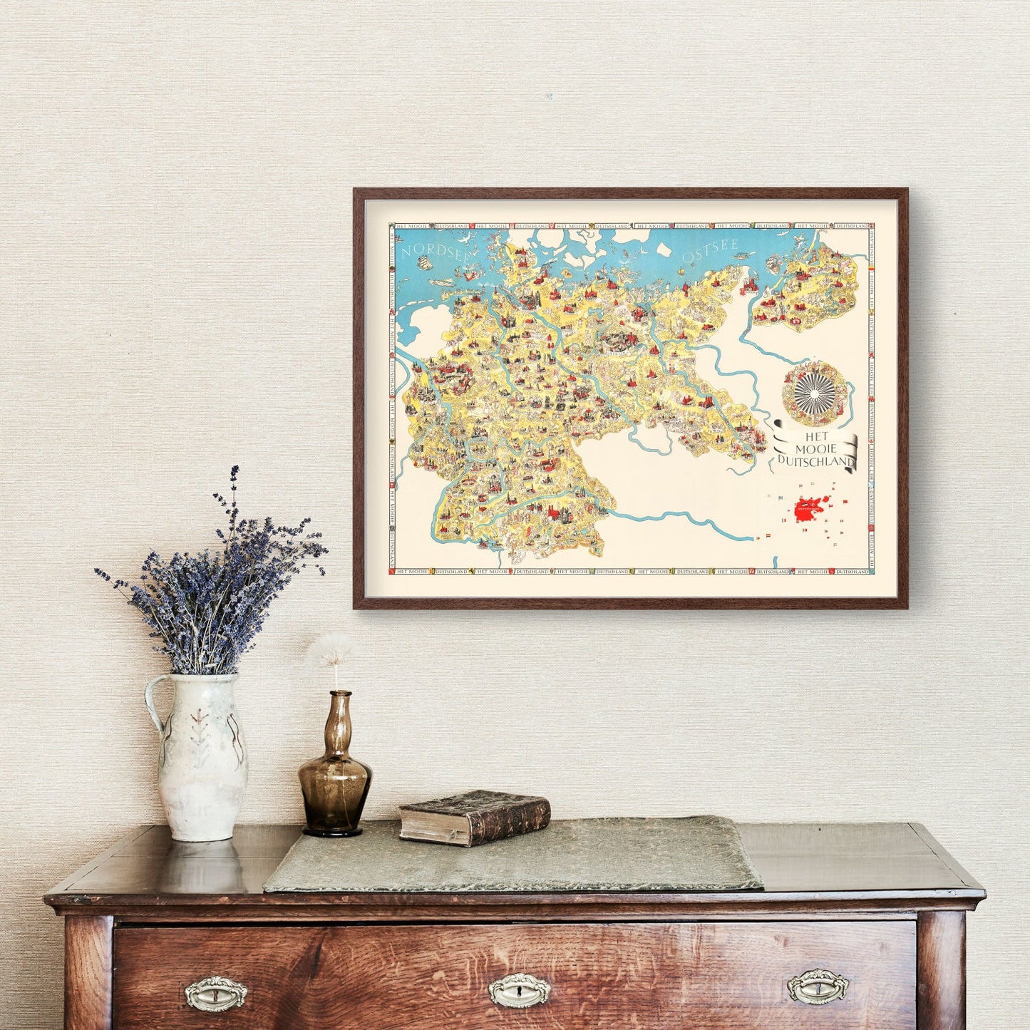 Vintage Propaganda Tourist Map of Germany, 1936