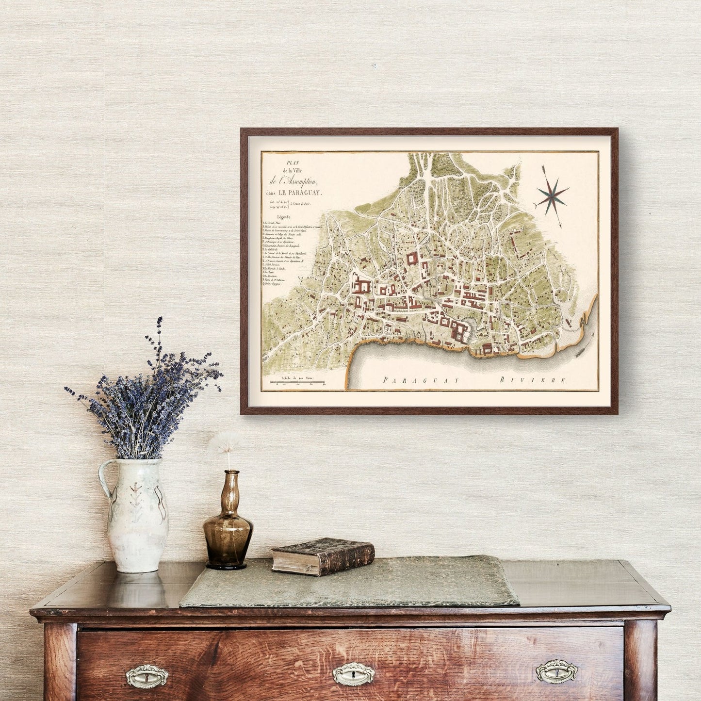 Vintage Map of Asuncion, Paraguay, 1809