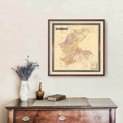 Vintage Map of Zacatecas, Mexico, 1897