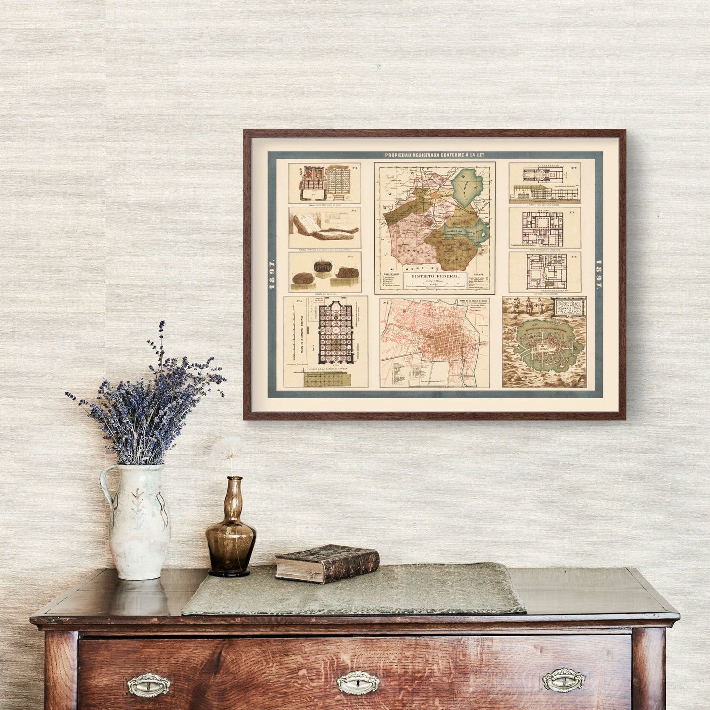 Vintage Map of Mexico City, Mexico, 1897