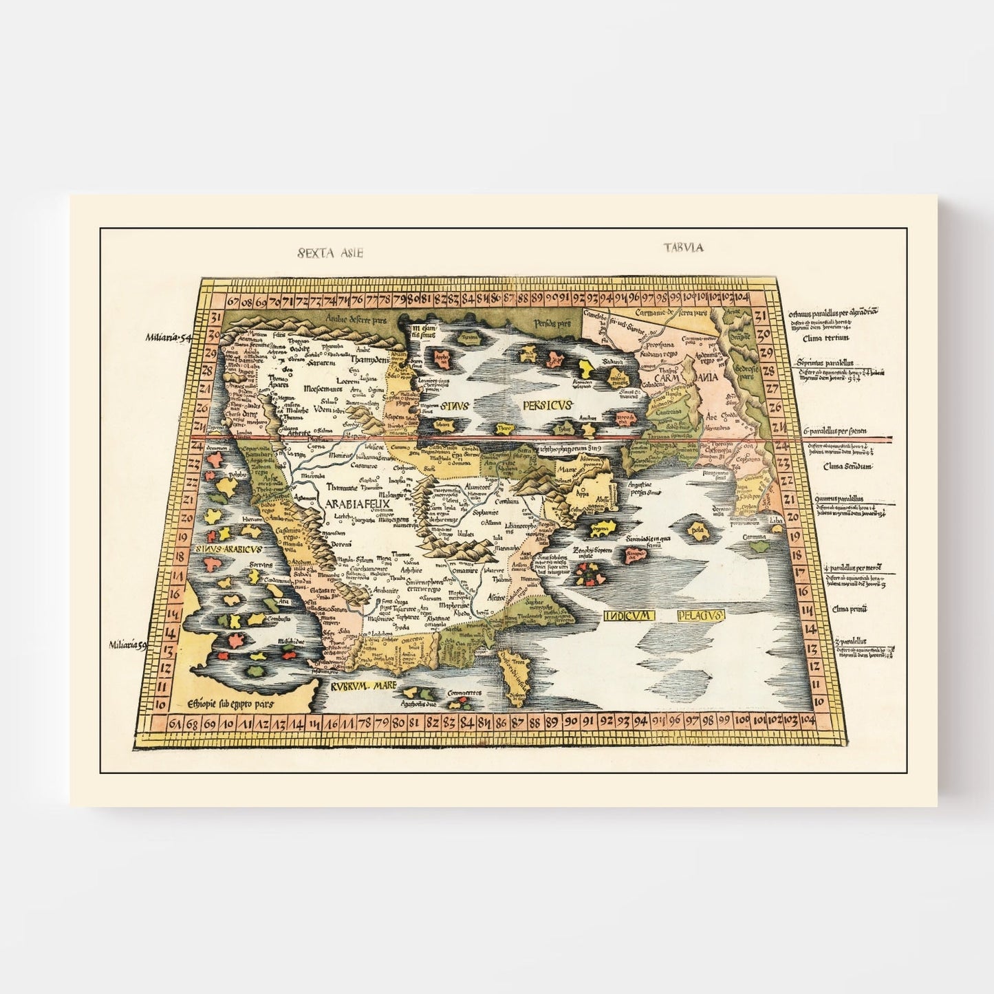 Vintage Map of Arabia, 1513