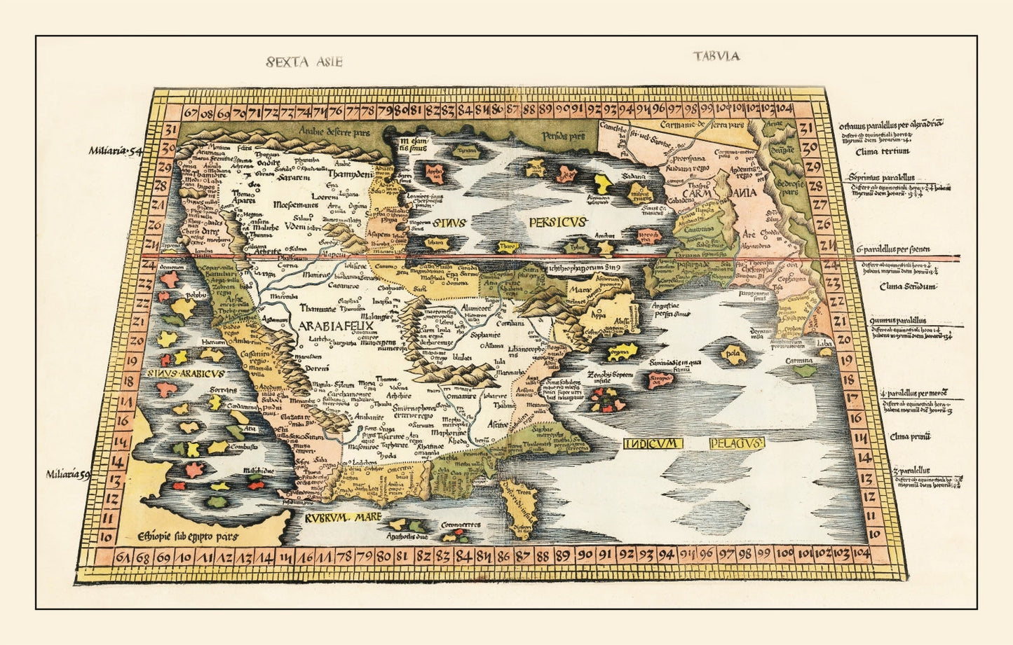 Vintage Map of Arabia, 1513