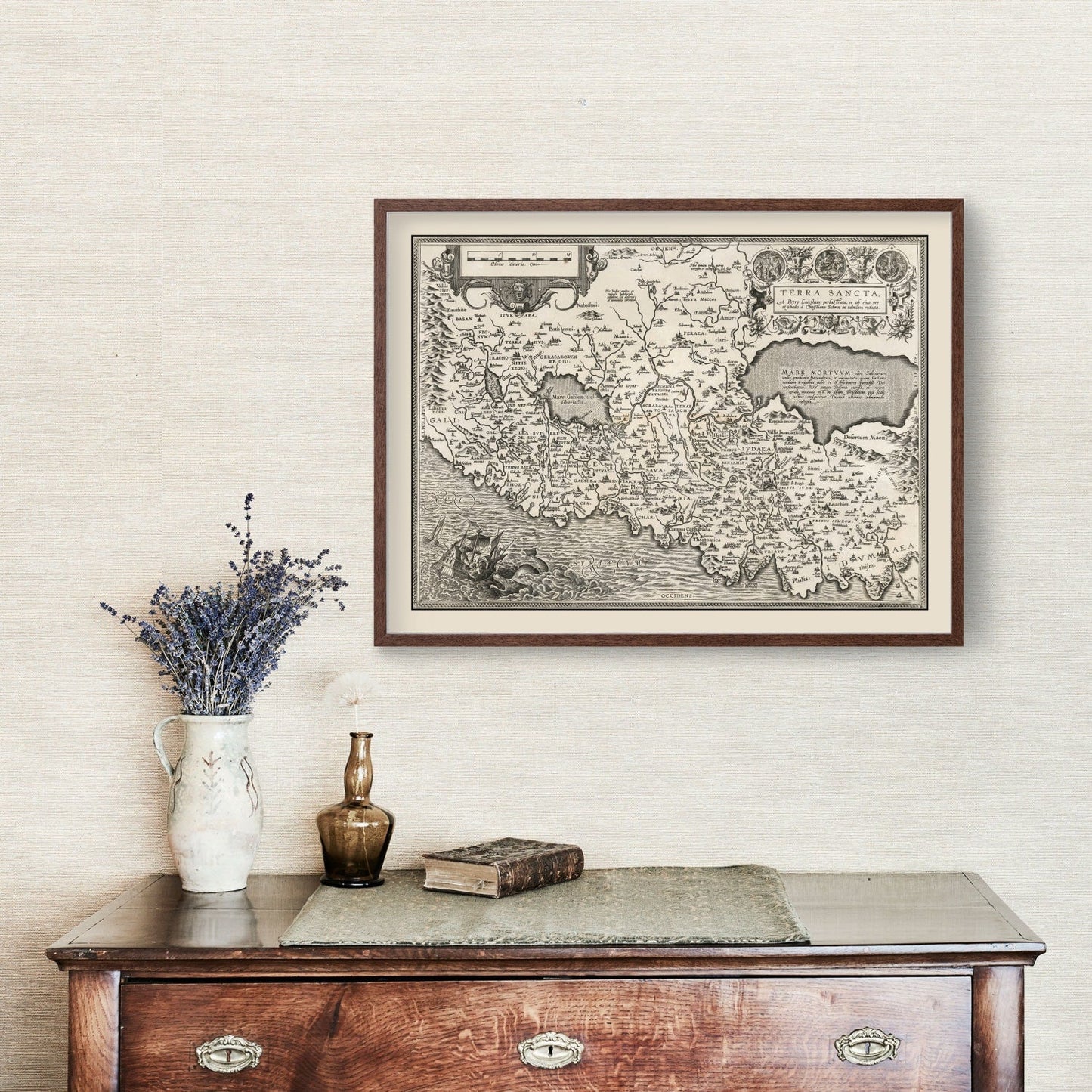 Vintage Israel and Palestine Map, 1584