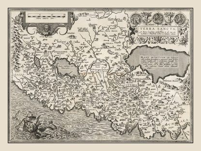 Vintage Israel and Palestine Map, 1584