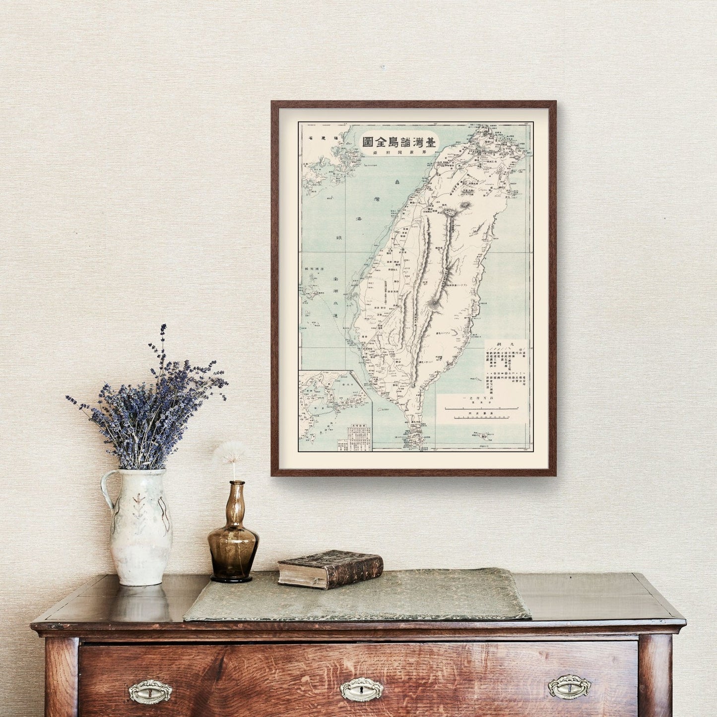 Vintage Map of Taiwan, 1895