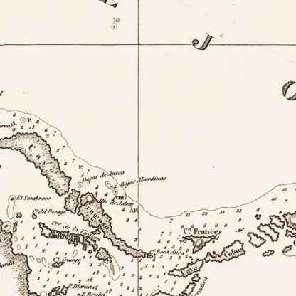 Vintage Map of Cuba 1836